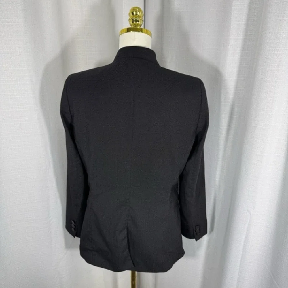 Lafayette 148 Womens Blazer Jacket Size 10 Virgin Wool Blend Micro Polka‎ Dots